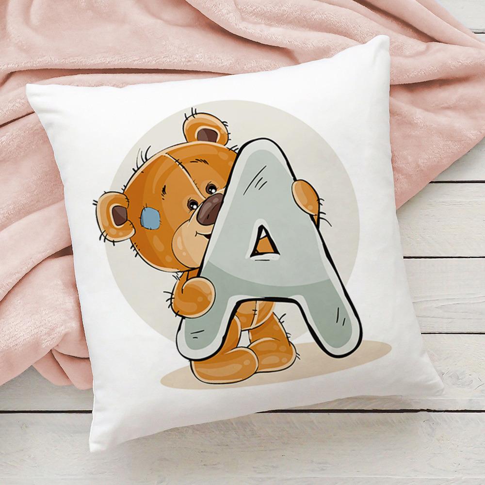 Милый мультяшный медведь наволочка для подушки чехол для детской комнаты мягкая наволочка с буквами алфавита белая наволочка M 1353₽