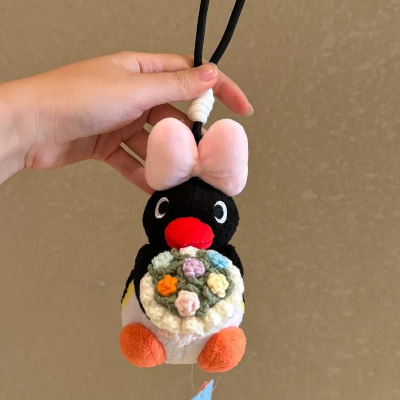 Pingu Penguin Plush Keychain Cute Doll Backpack Pendant Creative Animal Toy Bag Accessories Kawaii Anime Figure Girls Christmas