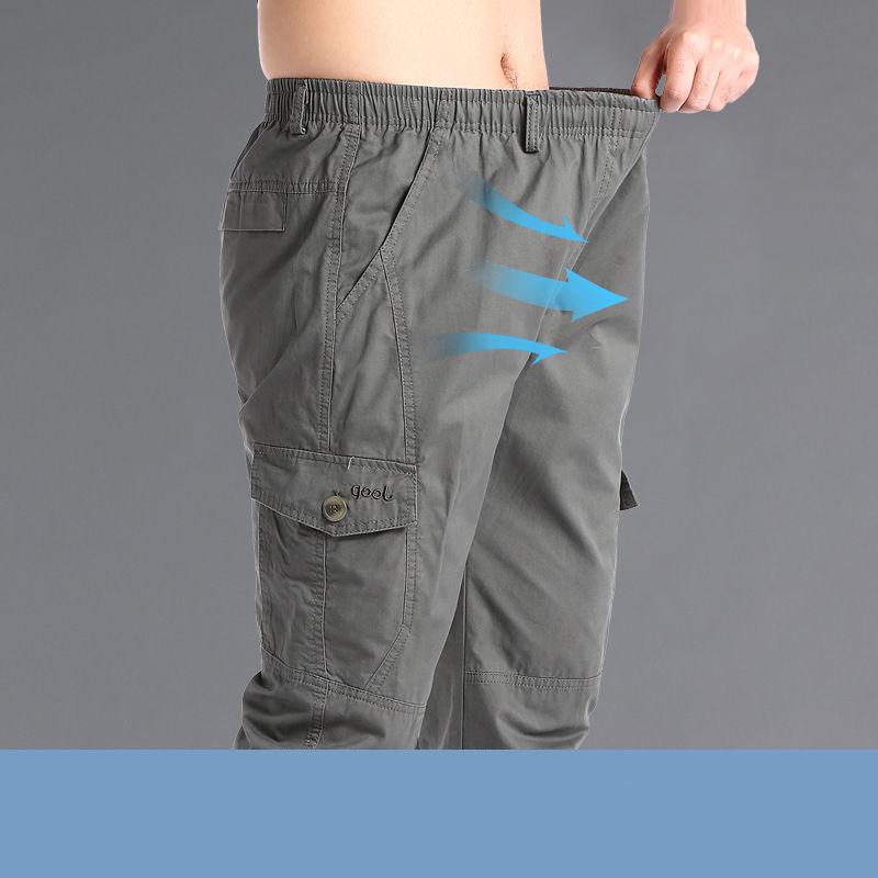Herren Cargohose Lässig Locker Tasche Lange Hose Herren Jogginghose