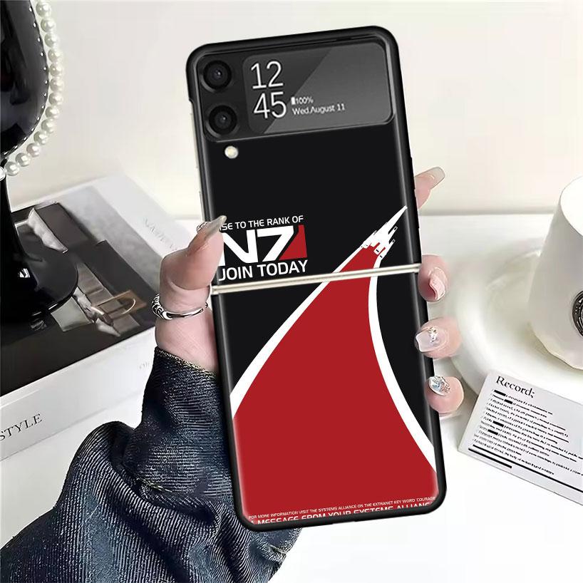 N7 Mass Effect Cases For Samsung Galaxy Z Flip 4 5 6 7 3 Z Flip7 Flip6 Flip4 Flip5 Flip3 5G Hard Shockproof Fundas Cover