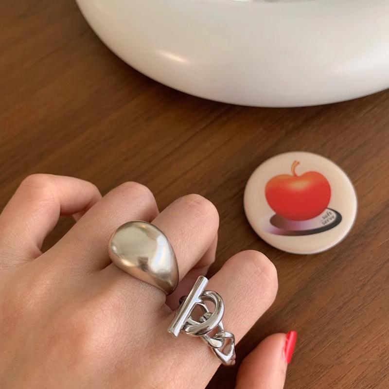 Adjustable Art Deco Geometric Ring Retro Twist Weave Ins Cool Cold Wind Bungee Design Women's Index Finger Fashion Ring