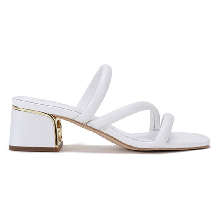 Michael Kors KORS Series Comfortable Slip-On Slide Sandals Women Sandals Optical-White 40S1LAMP1L085