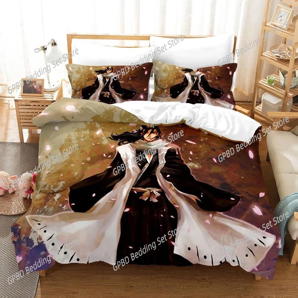 Anime Bleach Toushirou Ichigo Bedding Set Single Twin Double Queen King Cal King Size Bed Linen Set