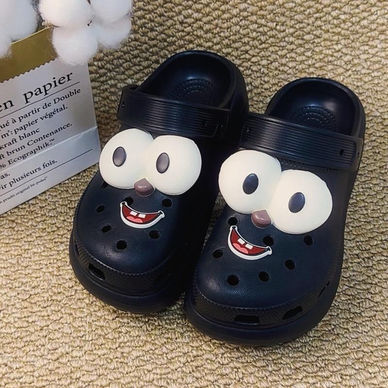 4PCS Creativity Shoe Charms for Clogs Set Accessories Hole Shoe Buckle Cartoon Funny Big Eyes Mouth DIY 3D Shoes Decorations
