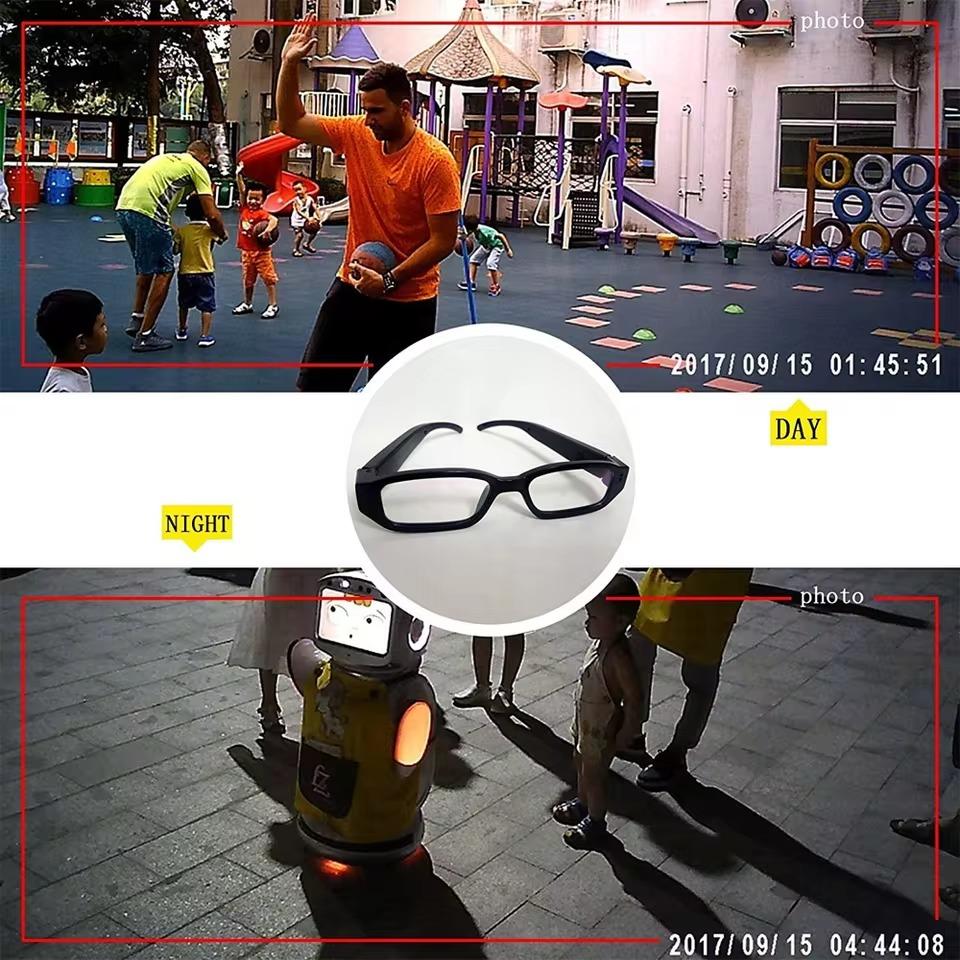 1080P HD Camera Glasses Cycling Glasses Wearable Sports Surveillance Camcorder 120° Wide Angle Outdoor Cycling Sports DVR Video Recorder Glasses