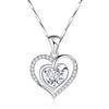 Sterling Silver Ocean Heart Necklace with Inlaid Diamond: Women's Fashion Choker Niche Design
