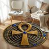 1PC Ancient Egyptian Mythology's God of Death Print Round Rugs Carpet Child Room Floor Mats Playroom Upholstery Living Room