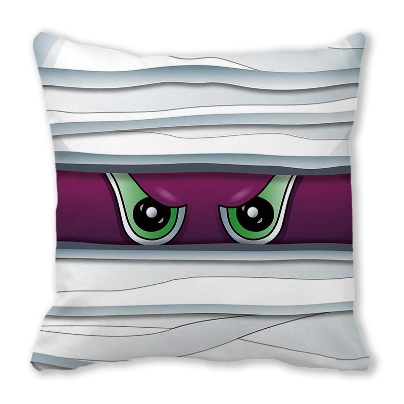 Home Decor Happy Halloween Cushion Cover Pumpkin Print Decorative Pillowcase Demon Cushion Cover 45x45cm Funda De Almohada