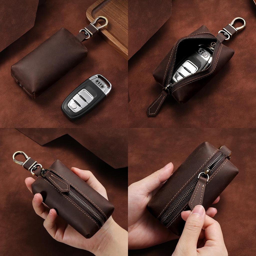 Genuine Leather Key Wallet With Large Capacity For Men And Women Daily Use