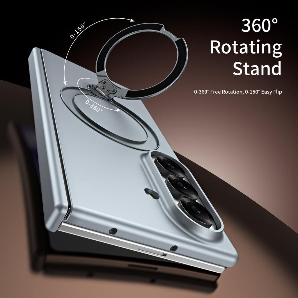 For Samsung Galaxy Z Fold8 Wide /Ultra /Z Fold7 6 5 4 Fashion Premium Skin Feel Shockproof Case Hinge protection Shell Phone Back Cover Ring Stand