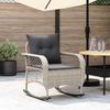 VidaXL Garden Rocking Chair with Light Grey Cushions Poly Rattan, Outdoor Rocking Chair, Rocking Chair of 4104198