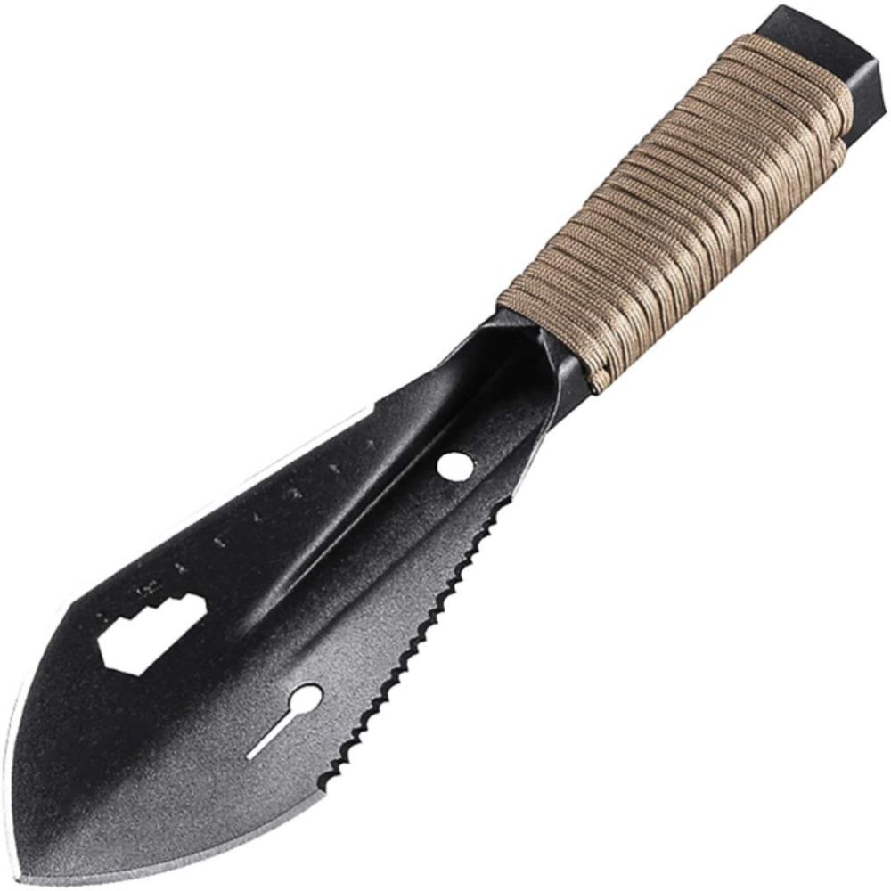 Black Camping Shovel Serrated Blade Multitool Trowel Portable Backpacking Shovel