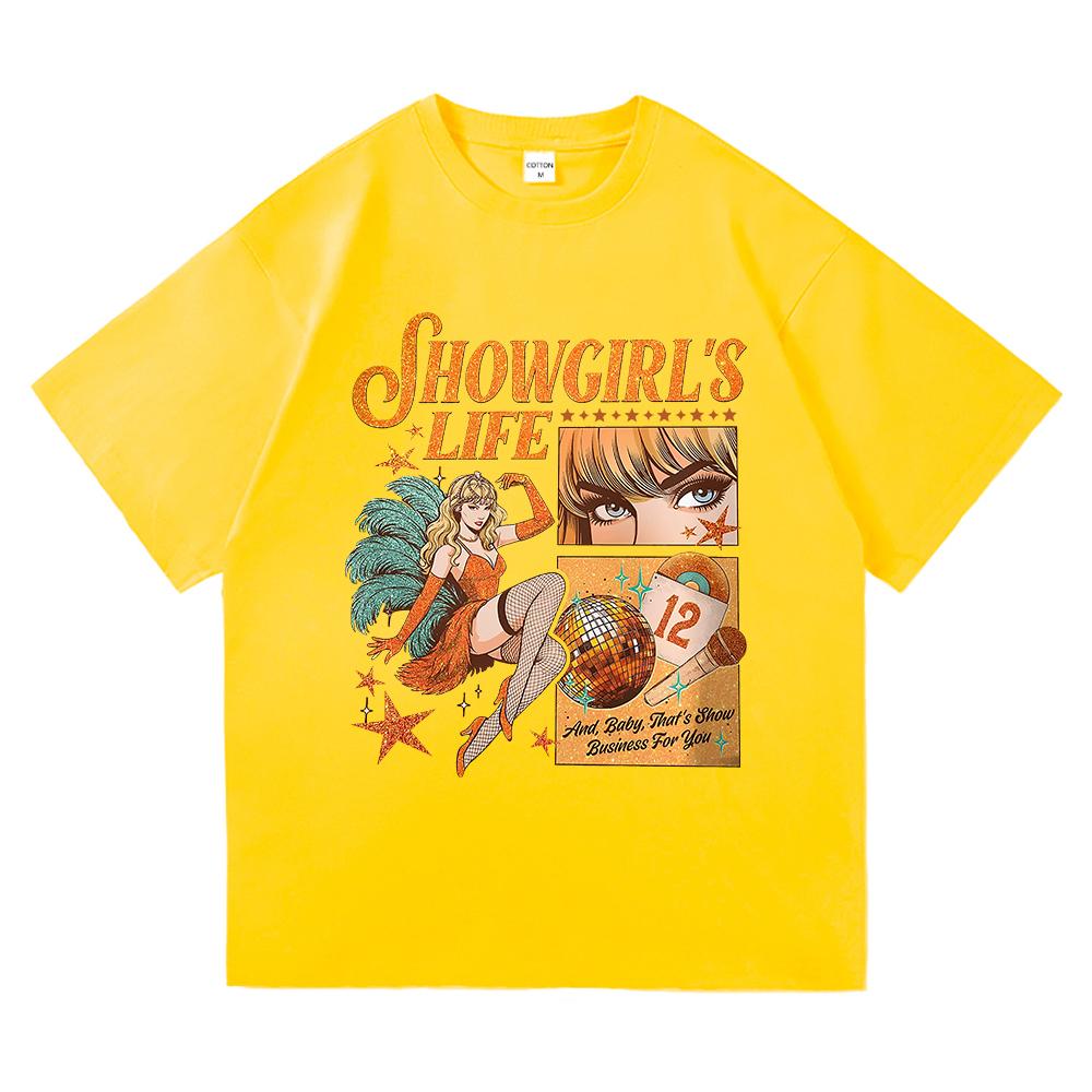 New Album The Life of A Showgirl T Shirt Fashion UnisexWomen Aesthetic TS TShirt Unisex High Quality Vintage Cotton Tees Shirts