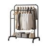 Adjustable Double Rod Clothes Drying and Storage Rack with Shoe Shelf