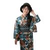 [Le coeur] Women's Yukata, Free Size, Tansei Shippo (Dyed Blue Seven Treasures)