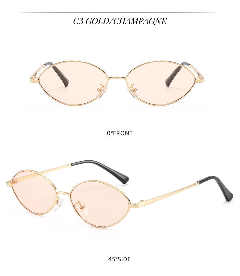 Trendy Euro-American Metal Frame Small Sunglasses for Women: Retro Street Style with High-End Appeal