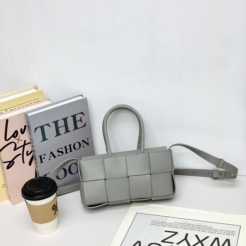 2024 Early spring new leather woven vegetable basket bag women's hand shoulder messenger bag small mini versatile