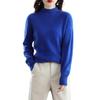 Women's 100% Pure Wool Hollowed Cable Knit Sweater, Half-High Neck, Drop Shoulder Pullover, Casual Versatile Knitwear