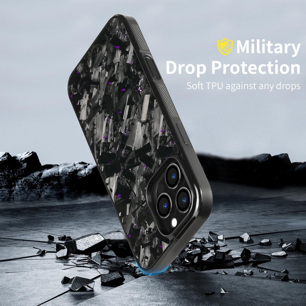 For iPhone 16 Pro Max Magnetic Case Large Texture Aramid Fiber + TPU Phone Cover
