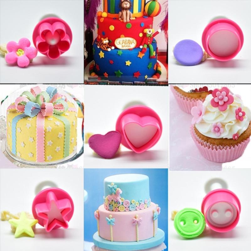 Pentangle Heart Cookie Cutter Stempelkutter Kakepyntutstyr Fondantformer Plommeblomst Pentangleformer