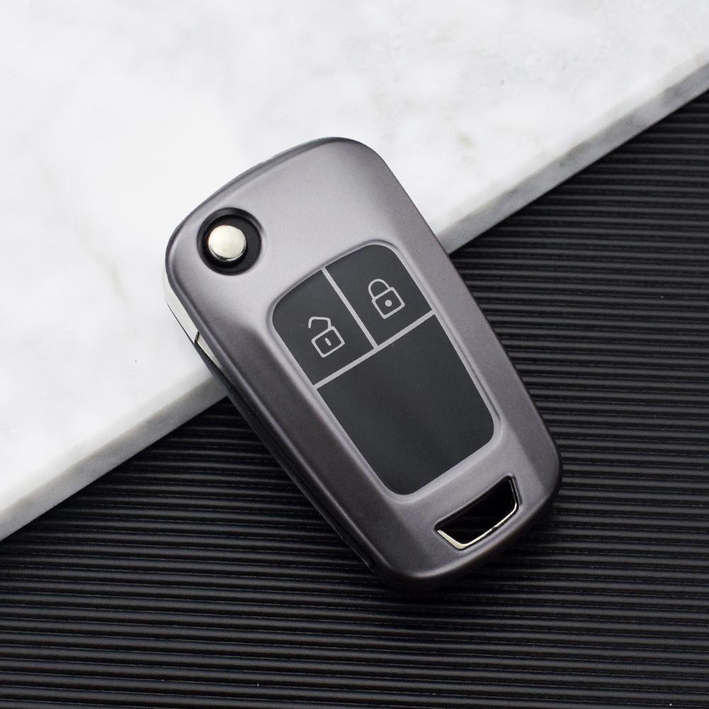 

2 кнопки TPU чехол для Chevrolet Malibu Captiva Opel Vauxhall Astra J Corsa Insignia Mokka Cruze Aveo Trax Sail Car Flip Key Case Cover серый