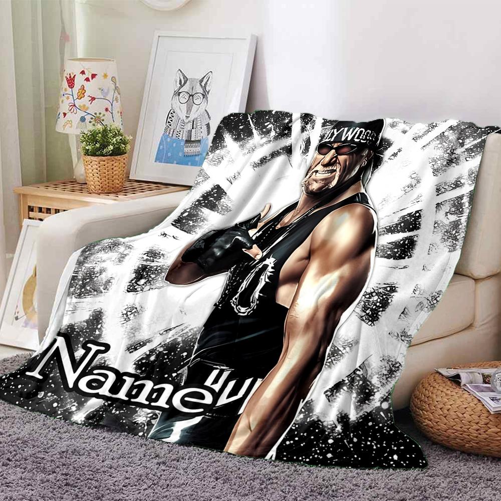 Customiz Name Personality Hulk Hogan  Blanket Soft &Warm Sofa Office Bed Travel Lunch Break Blanket, Gift Suitable All Seasons