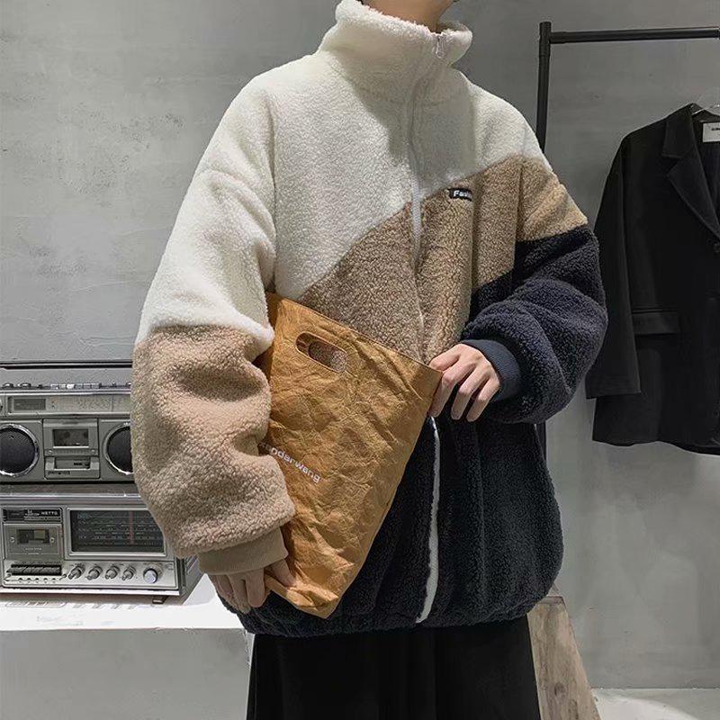 

Мужское зимнее пальто из овечьей шерсти с флисовой подкладкой для мальчиков-подростков 2XL (160-180 lbs) бежевый