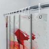 Brightly Colored Bathroom Shower Curtain, Modern Abstract Art Print Watercolor Design In Red, Yellow Blue Colors For Home Decor