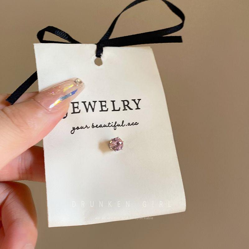 

Accessible Luxury Titanium Steel Color Earrings Female Unique Horseshoe Ring 6mm pink magnetic ear clip (a pair)