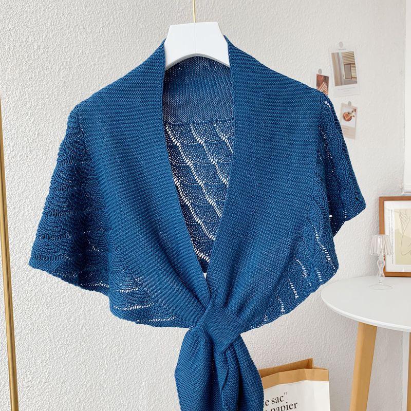 Women Knitted Warm Shawl Plain Neck Guard Scarves Solid Color Blouse Shoulders Fake Collars Summer Air-Conditioning Outer Tower