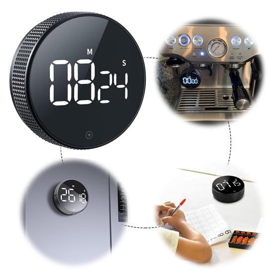 LED Kuchyňský Časovač Magnetický Odpočítávací Časovač pro Vaření Pečení Nastavitelný Úhel Otočné Ovládání Hlasitý Alarm Časovač pro Sledování Cvičení