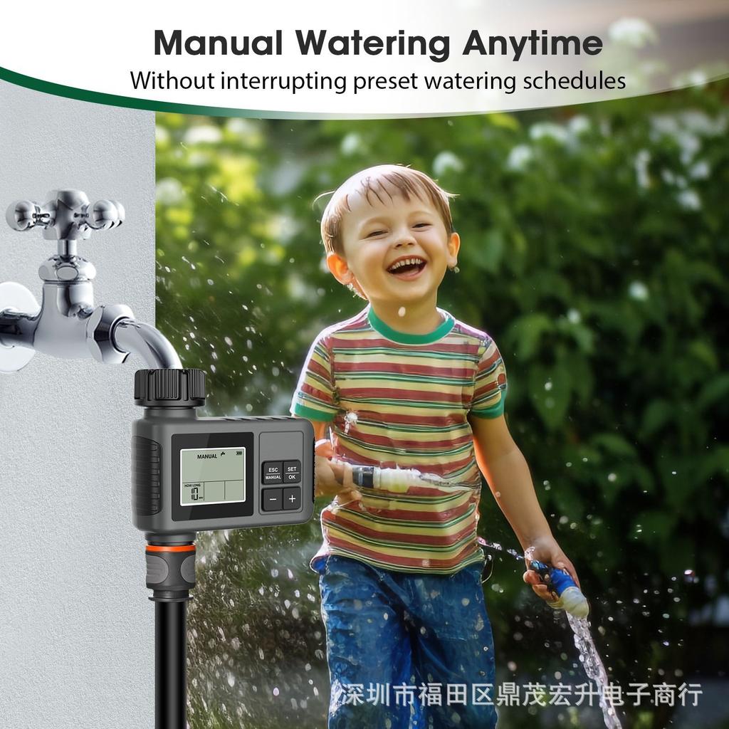 Digital LCD Water Timer 3/4 Inch Thread Automatic Garden Irrigation Controller IPX5 Waterproof Rain Delay Water Saving Valve
