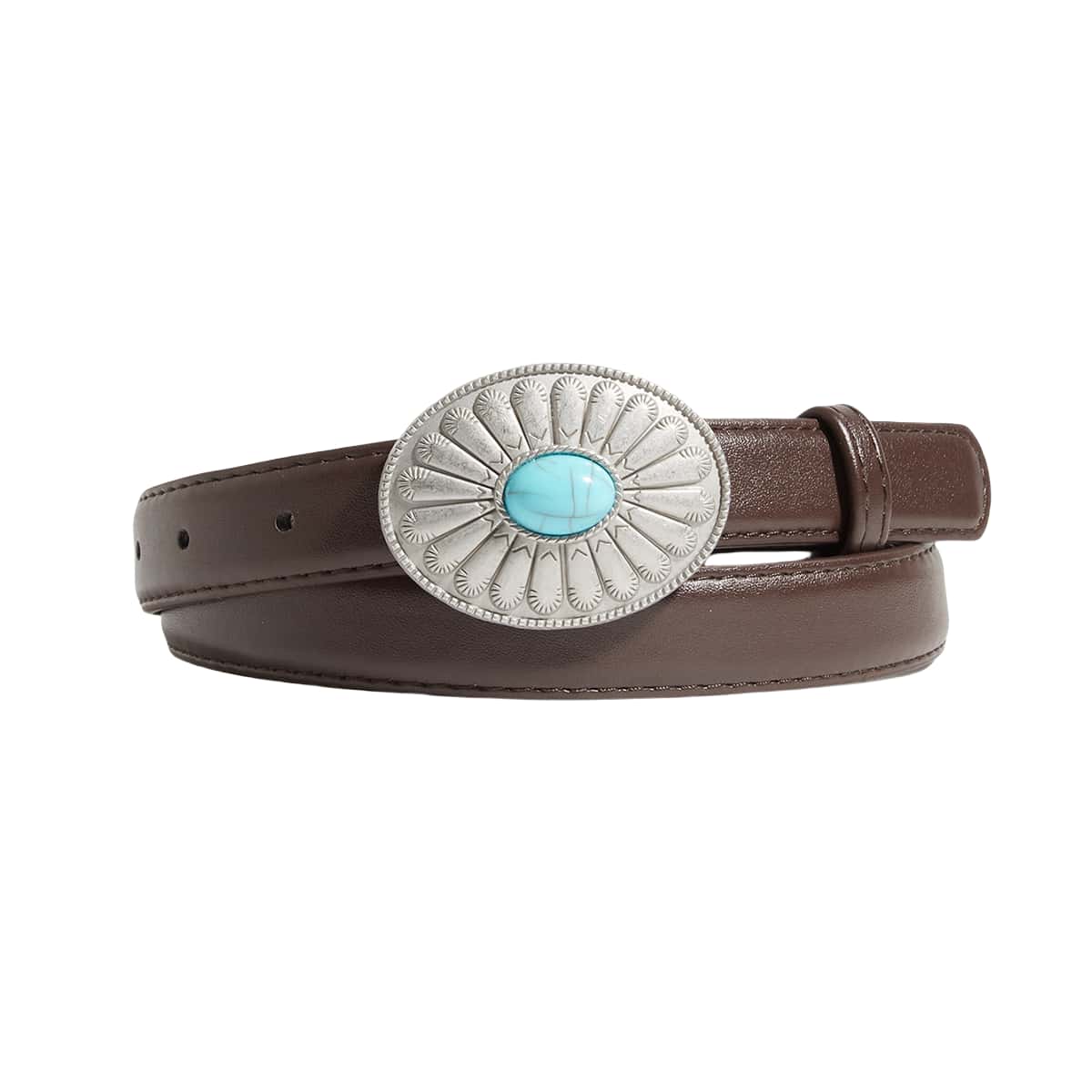 Gotisch Retro Zilveren Gesp Damesriem Boho PU Leer Meisjes Tailleband Persoonlijkheid Ontwerp Jeans Accessoires Tailleband 100cm black