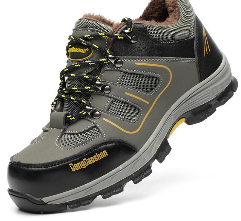 

Рабочие ботинки мужские плюшевые теплые рабочие защитные ботинки неразрушаемая защитная обувь мужские зимние антипирсинговые ботинки со стальным носком H680 46