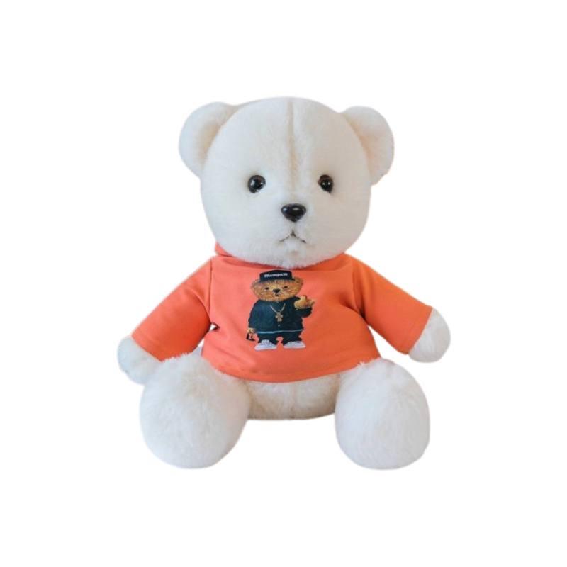 

Cute Teddy Bear Plush Toy With Removable Cream-colored Clothes Perfect Birthday Gift помаранчевий