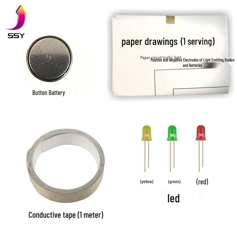 DIY Traffic Light Circuit Kit for Students: Educational Paper Circuit Experiment
