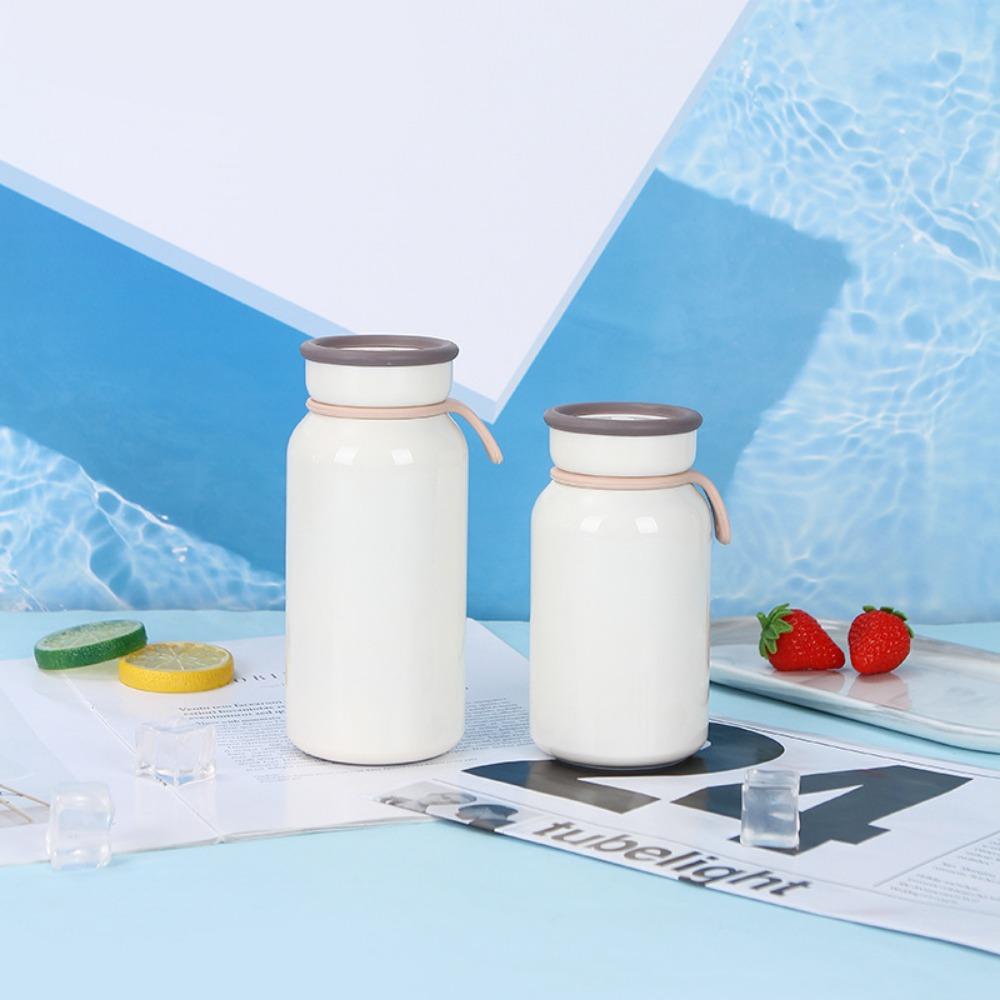 Mini Izolowana Butelka na Wodę ze Stali Nierdzewnej 400ml Kubek Termos Przenośny Szczelny z Pokrywką Kubek Podróżny Mleko Sok Kawa Kubek na Wodę