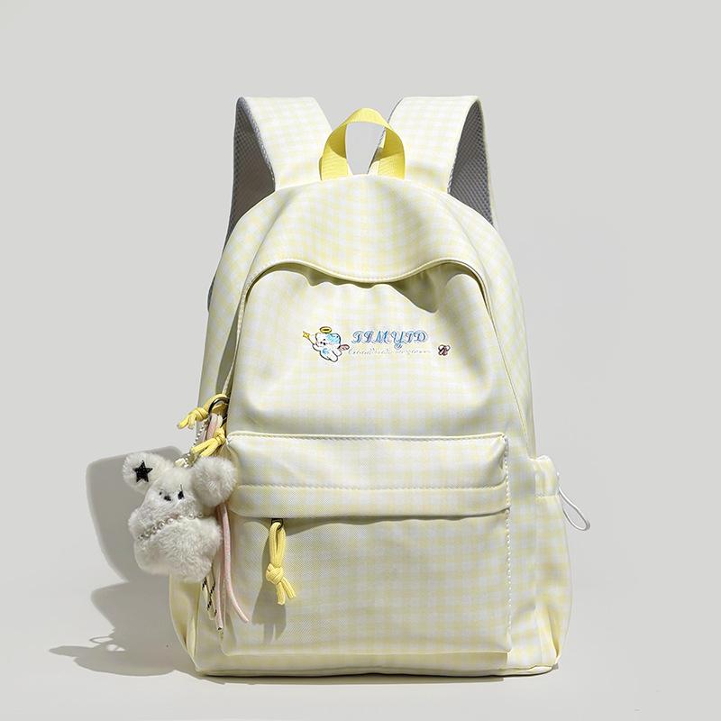 Schoolbag plaid schoolbag female student versatile small fresh junior high school backpack travel backpack tide large capacity college style