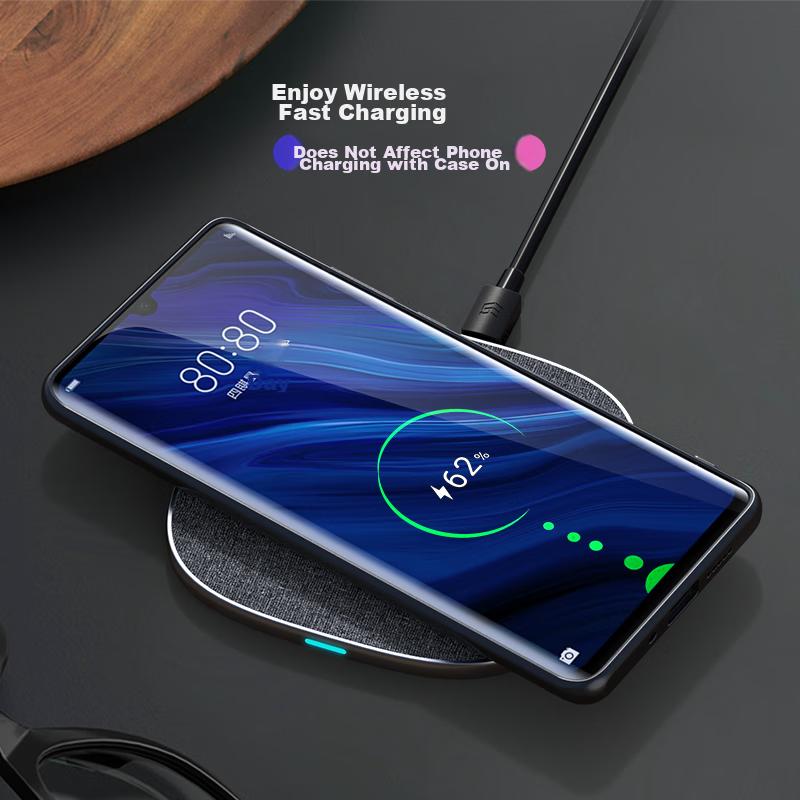 ESCASE Huawei P30 Pro Phone Case, P30 Pro Protective Cover, Creative Full-Edge Anti-Drop Leather Back Cover, ES-19 Deep Black