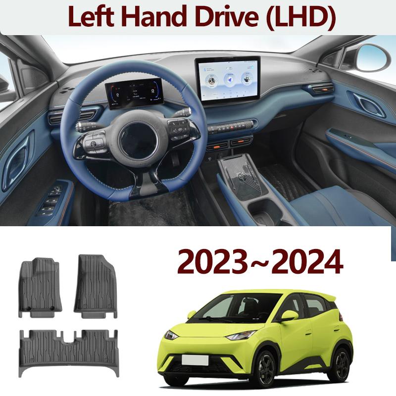 LHD Car Floor Mat For BYD Dolphin Surf Mini Seagull 2023 2024 2025 TPE Waterproof Foot Pad Liner Carpet Rug Interior Accessories