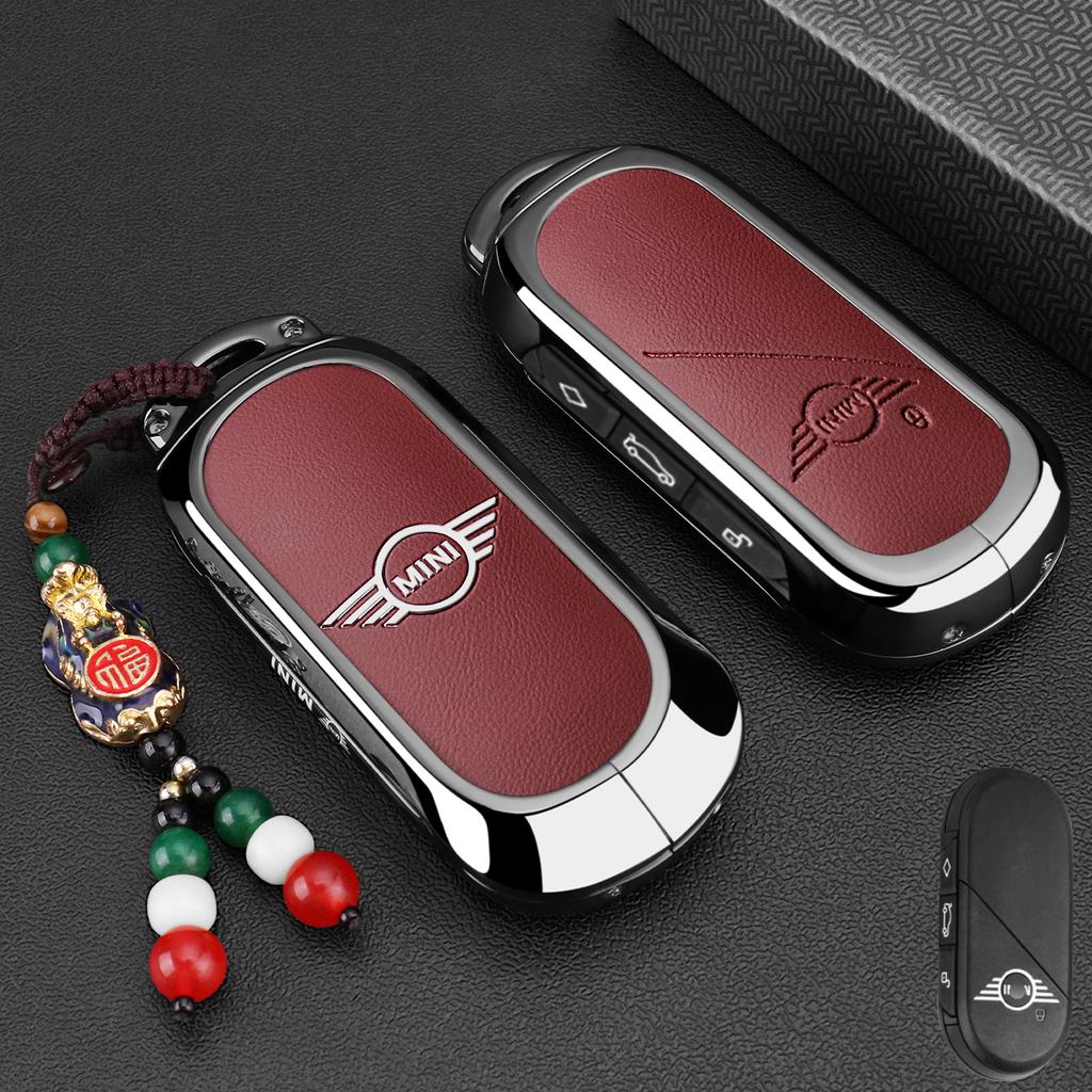 Klíčenka z kožené slitiny pro kryt klíče od auta Fob Pro BMW MINI Cooper Countryman U25 J01 J05 F65 F66 2024 2025 Ochranná Klíčenka