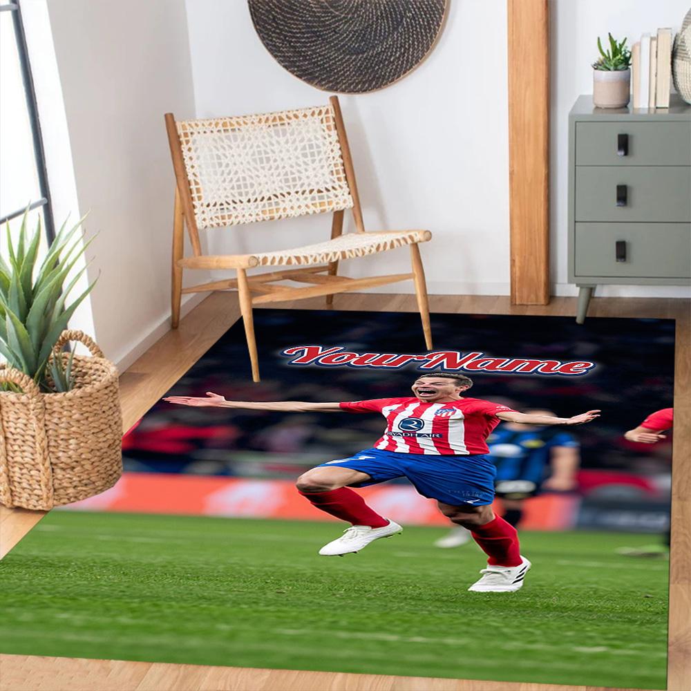 Atletico Madrid Personalized Name Area Rug Perfect for Dining Room Outdoor Hallway Study room Anti-slip Rug Office home decor
