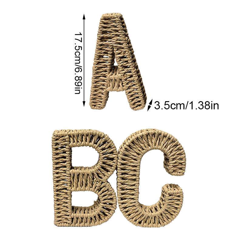

1 Набор Настенный подвес в стиле бохо с алфавитом Минималистичный декор с алфавитом из бумажного шпагата 17,5x3,5 см