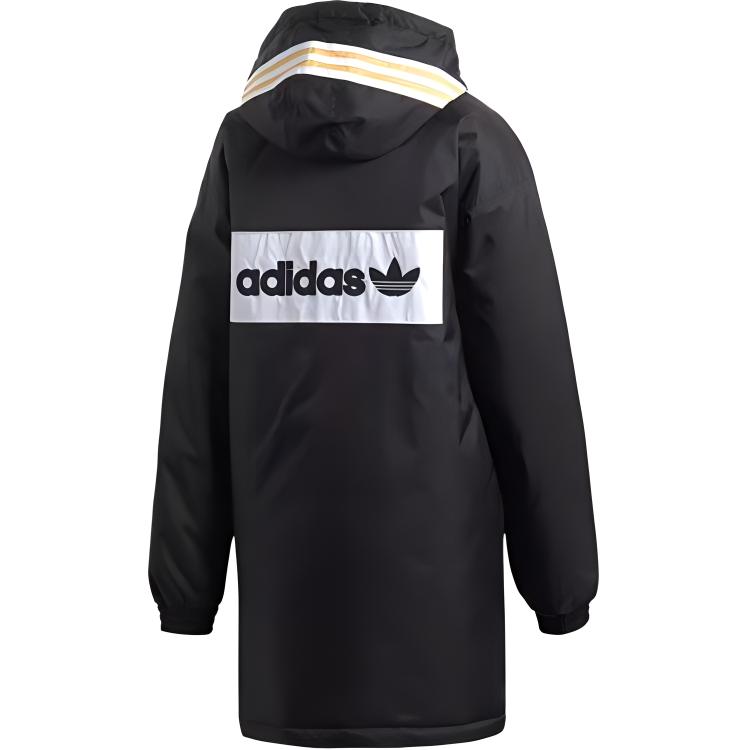 adidas Originals Felpa con Cappuccio Calda in Cotone con Lettere Logo Rimovibili Giacca Donna Nero DH4567