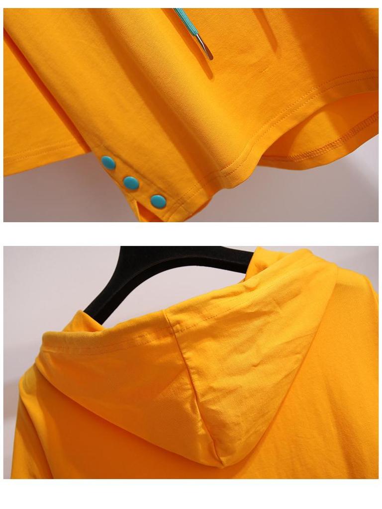 2024 Summer Women's Korean Style Hooded Short Sleeve T-shirt: Loose Fit, Perfect for Female Students