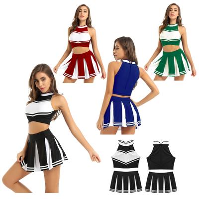 Kadın Amigo Kostüm Üniforma Amigo Yetişkin Cosplay Kıyafet Kırpma Üst Pilili Mini Etek