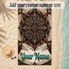 Mandala Theme Soft Beach Towel Personalized Custom Name Text Towel Portable for Beach Pool Travel