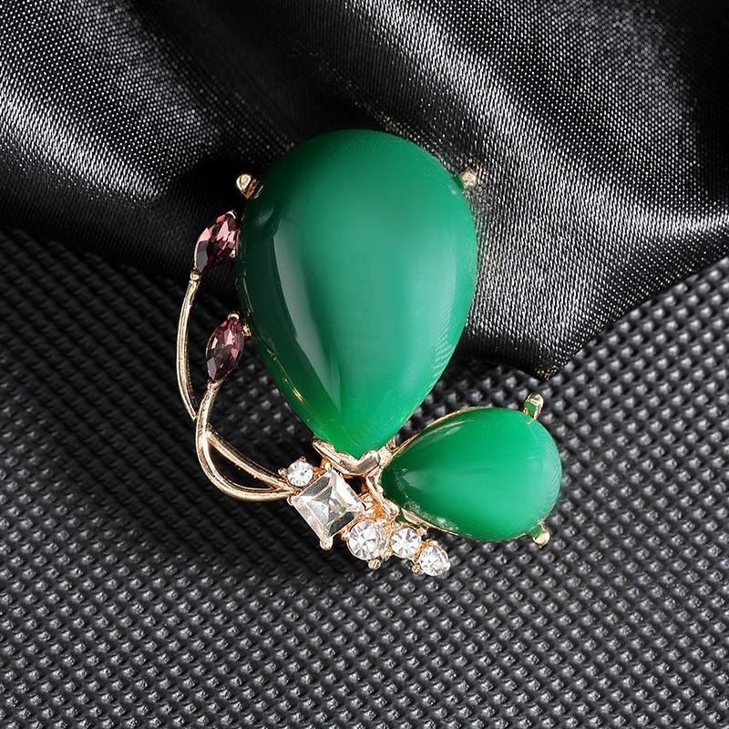 High-End Pearl & Rhinestone Butterfly Brooch for Women's Fashion Suits and Scarves