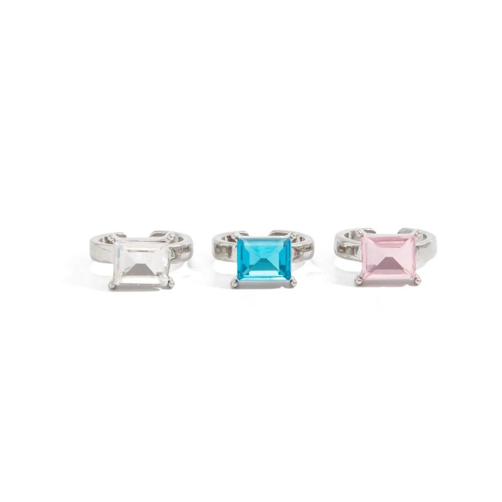 Fashion Geometric Sparkling Acrylic Diamond Foot Rings Simple Elegant Square Opening Toe Ring Foot Jewelry Decoration
