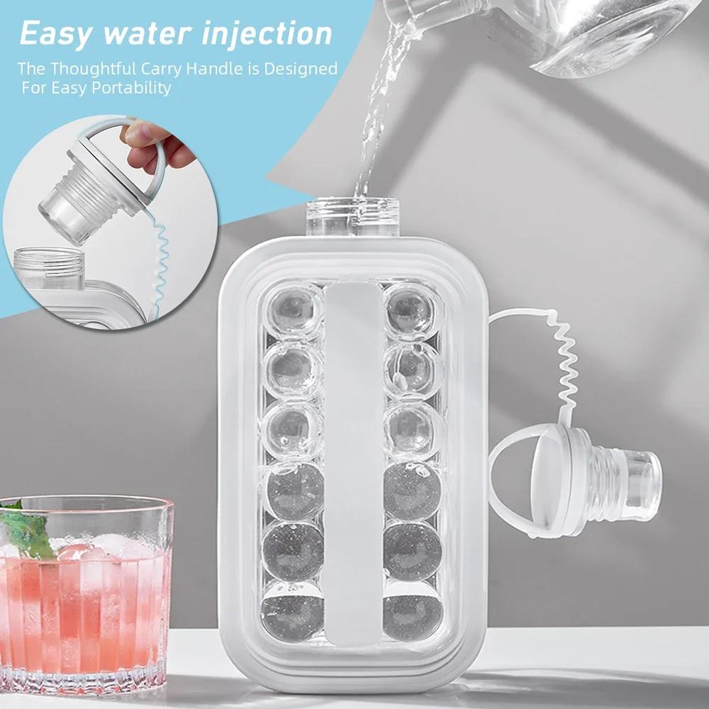 Tool Kettle 2 In 1 Portable Silicone Ice Ball Maker Kettle Creative Ice Cube Mold Kitchen Bar Gadgets Ice Hockey Lattice Making